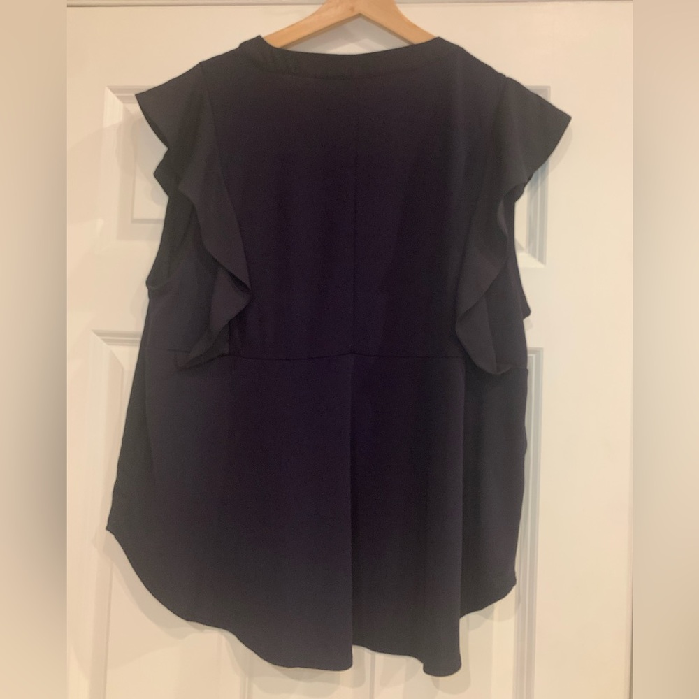 Ann Taylor Romantic Navy Sleeveless Blouse - size XL - Picture 7 of 9